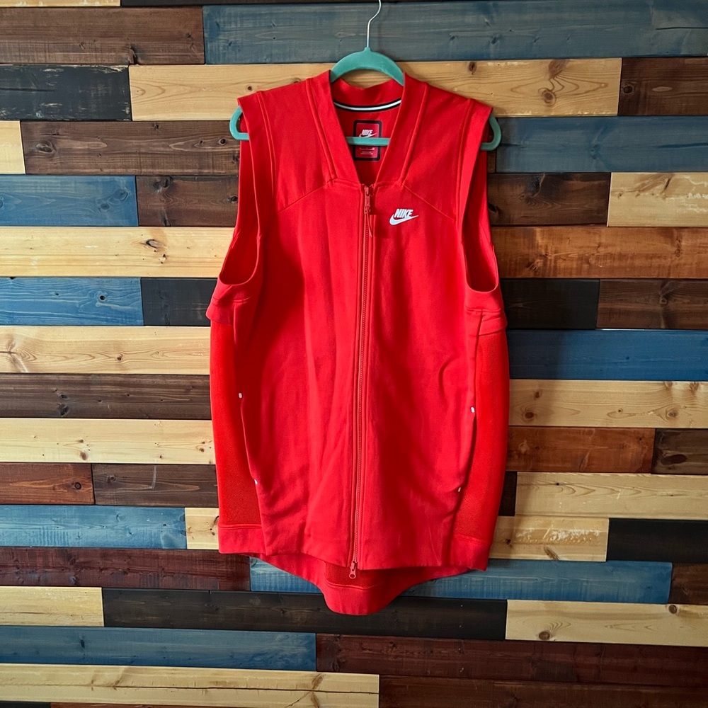 Nike Sportswear Red Zip up Vest